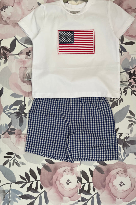 Lil Catus 4th of July smocked set
